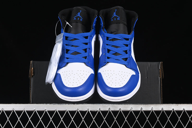 Jordan 1 Mid white blue black