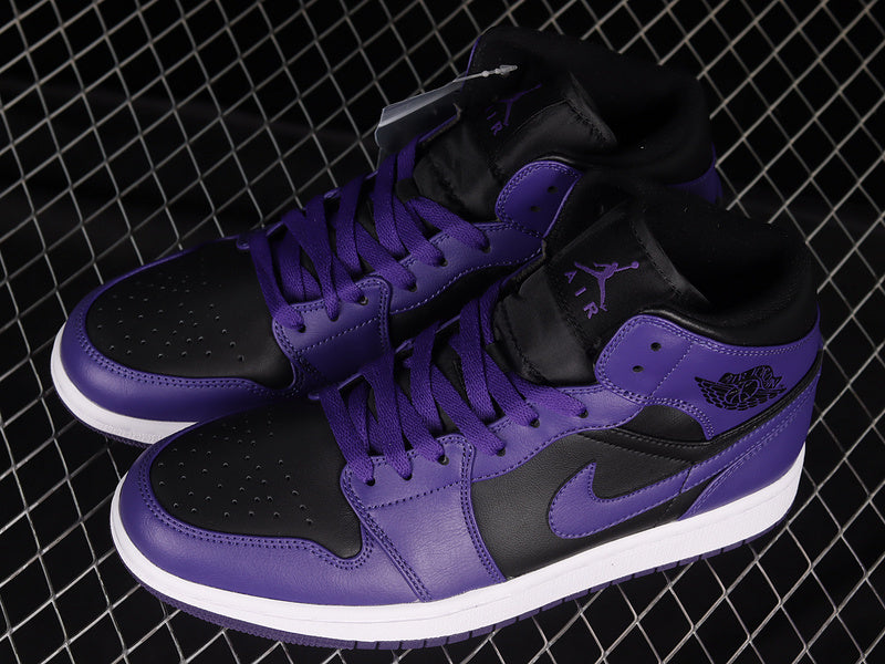 Jordan 1 Mid black purple