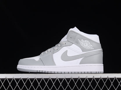 Jordan 1 Mid white grey