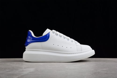 Alexander McQueen white satin blue